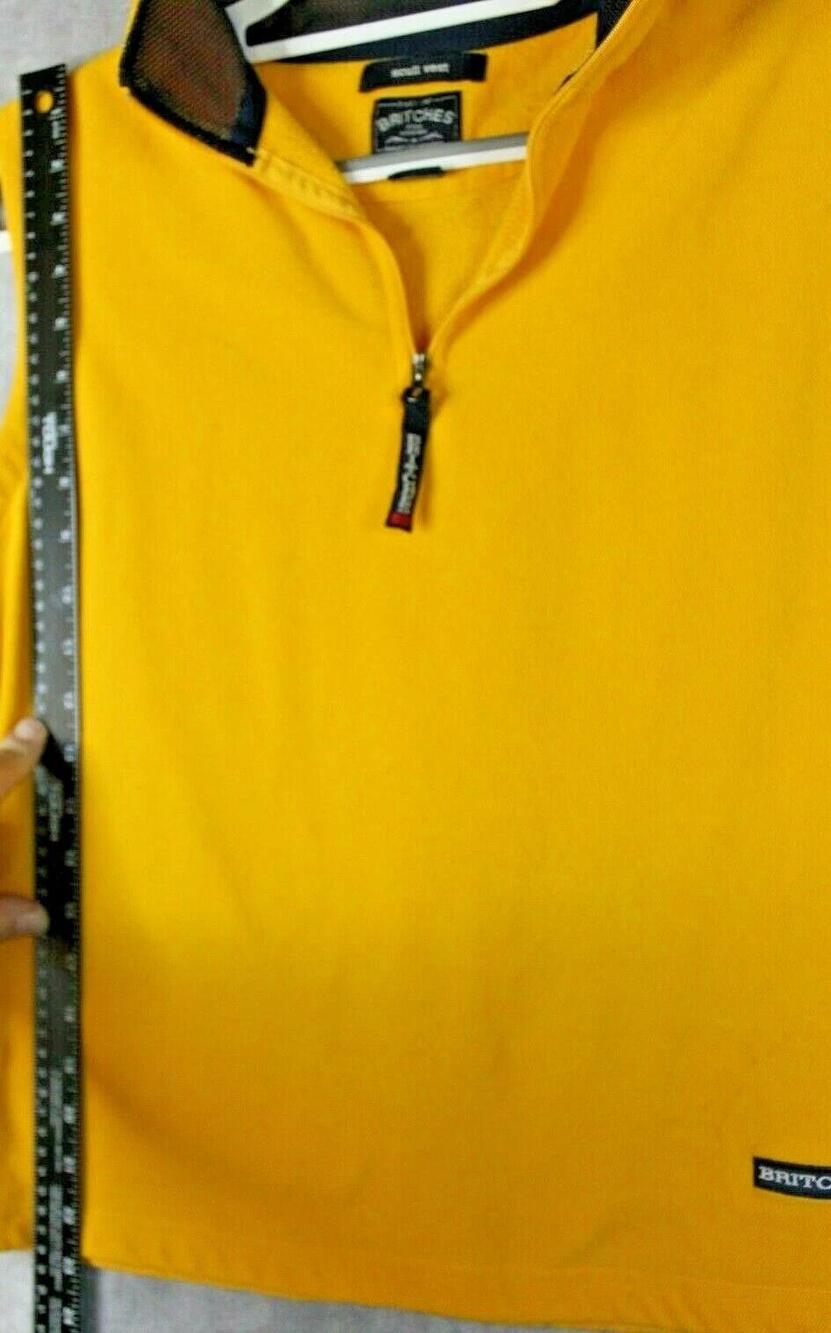 BRITCHES Tank Womens XL Yellow 1/4 Zip High Neck Fleece Basic Sleeveless Casual